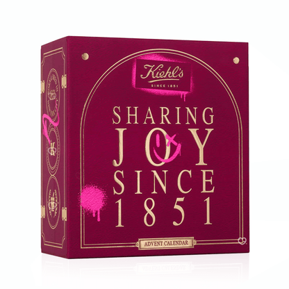 Calendrier de l’Avent Kiehl's 2025 en édition limitée, 24 soins skincare visage et corps premium, idéal cadeau beauté festif féminin.