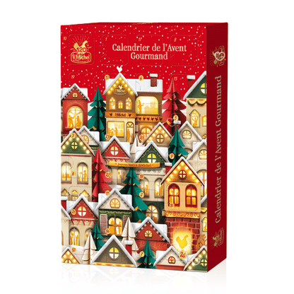 Calendrier de l’Avent St Michel 2025 contenant 24 pâtisseries et biscuits aux 11 saveurs, édition gourmande pour famille et amateur de gourmandises françaises.