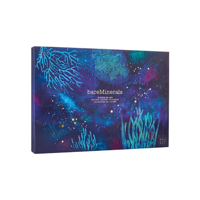 coffret beauté bleu mer calendrier de l'avent bareminerals 2023 contient 12 produits soins visage et maquillage
