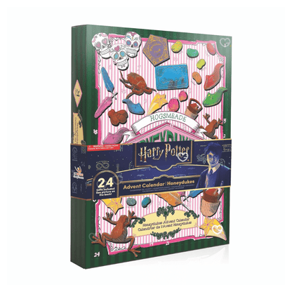 Calendrier de l’Avent Harry Potter Honeydukes 2025 avec 24 surprises collector magiques (chaussettes, porte-clés, stylo…), idéal pour fans et familles.