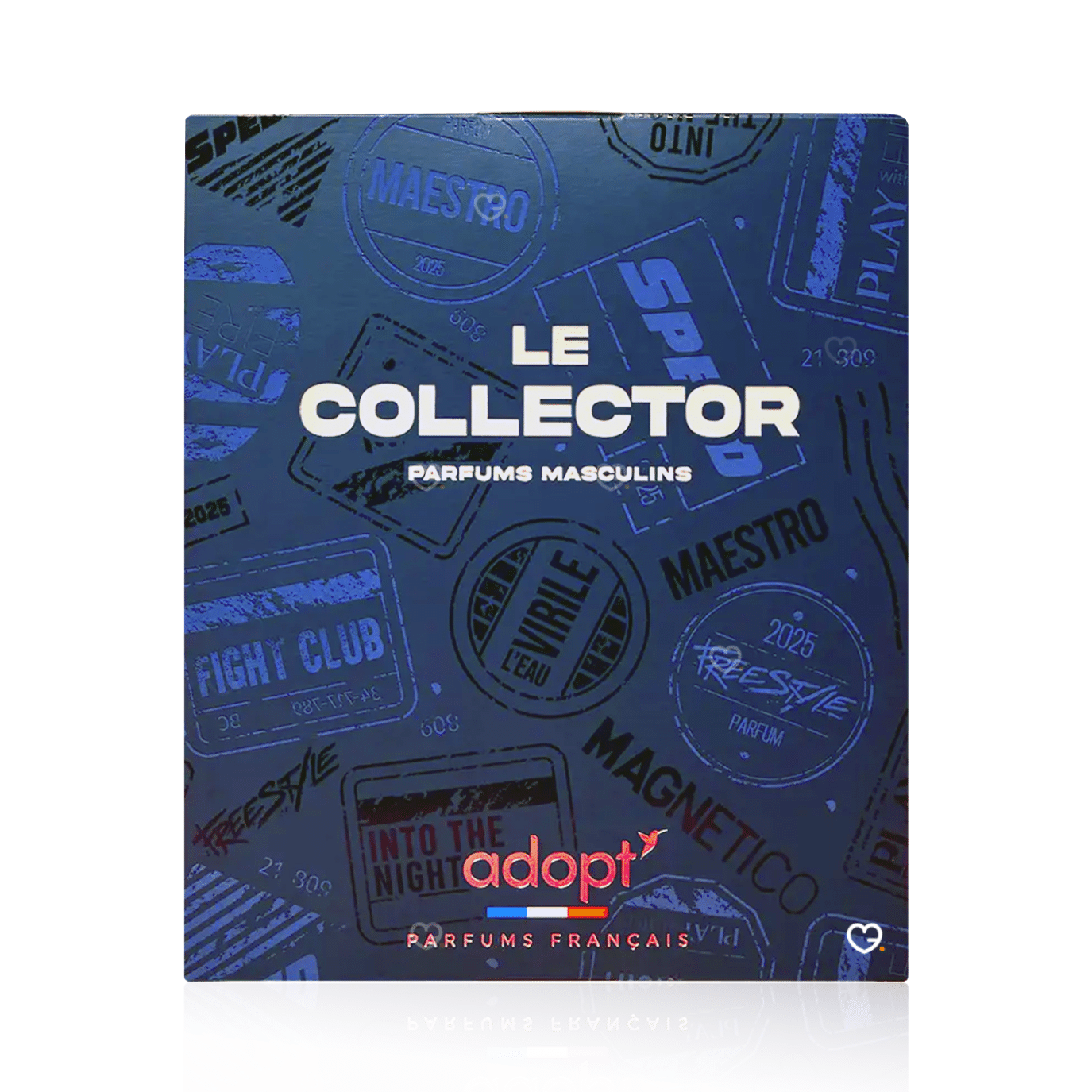 coffret beauté bleu calendrier de l'avent adopt homme 2025 avec 12 parfums pour la gente masculine