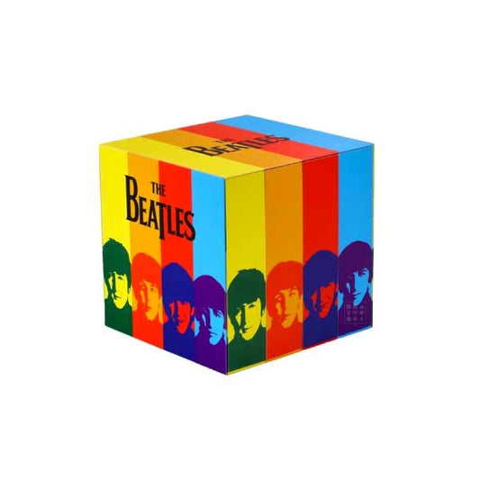 Coffret coloré cube Calendrier de l'Avent original The Beatles 2023 accessoires du groupe musique