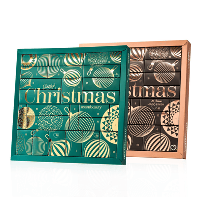 coffrets beauté vert et or calendrier de l'avent asambeauty 2025 avec 24 produits de soins visage et corps ou maquillage idéal cadeau femme