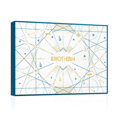 coffret beauté bleu calendrier de l'avent Biotherm 2024 contenant produits soins visage et corps