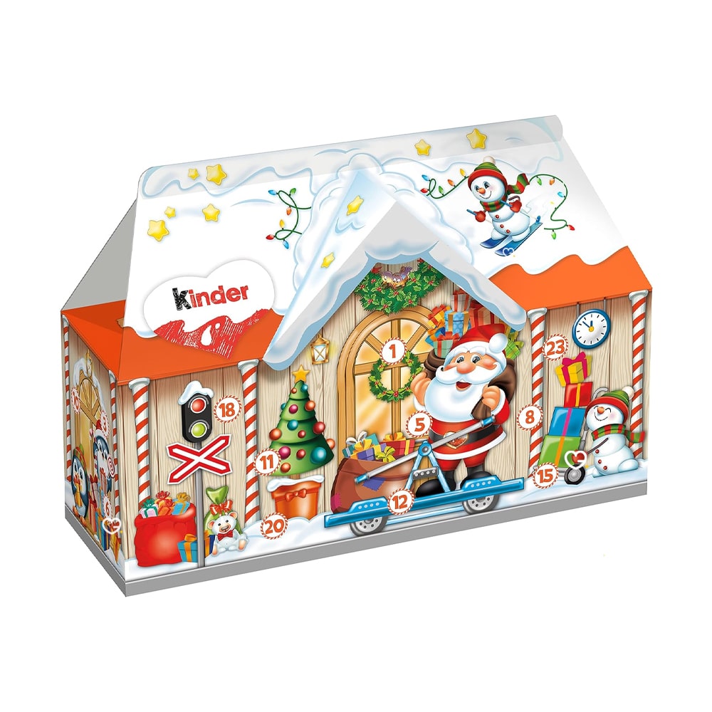 Calendrier de l'avent kinder Gare 3D 2024 contenant 24 chocolats au lait pour enfant et adulte