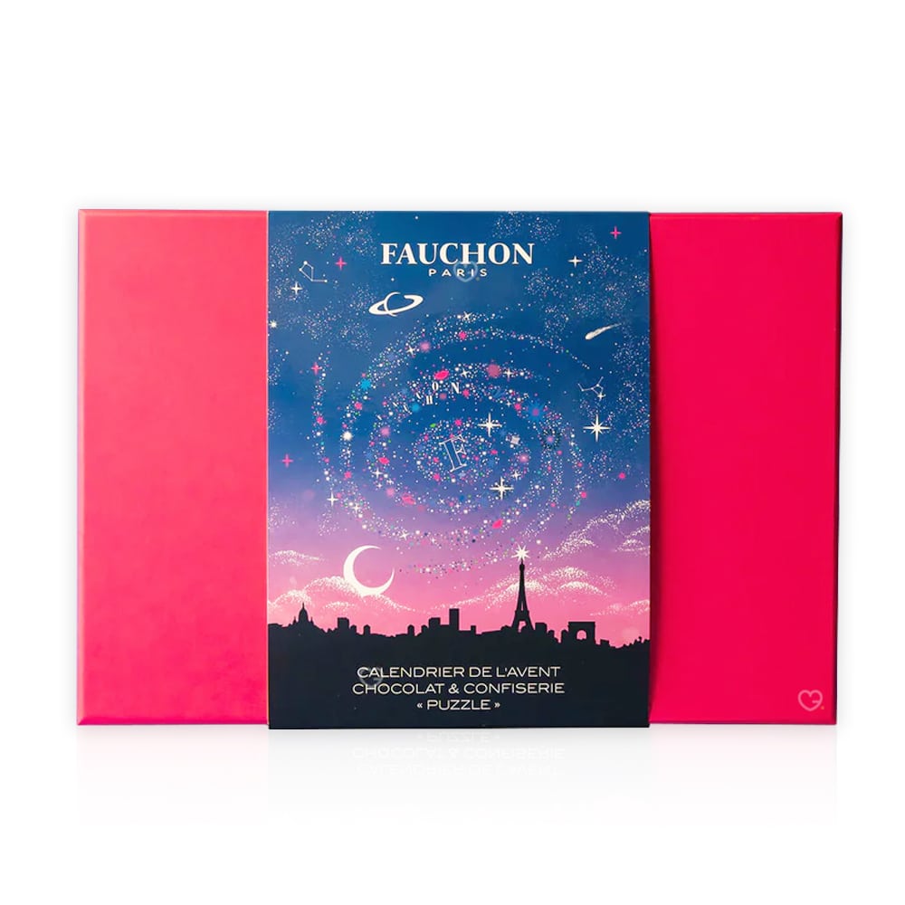 coffret chocolat illustré calendrier de l'avent fauchon 2024 douceurs chocolatées calissons, carré chocolat