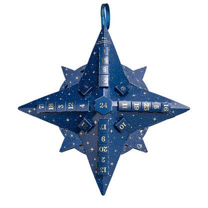 coffret illustré forme flocon Calendrier de l'Avent La Maison du Chocolat 2024 contenant 26 chocolats et douceurs chocolatées