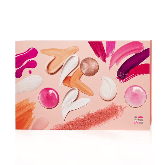 Calendrier de l’Avent Mademoiselle Bio 2025 avec 25 produits de beauté bio visage, cheveux, corps et maquillage, idéal cadeau pour femme.