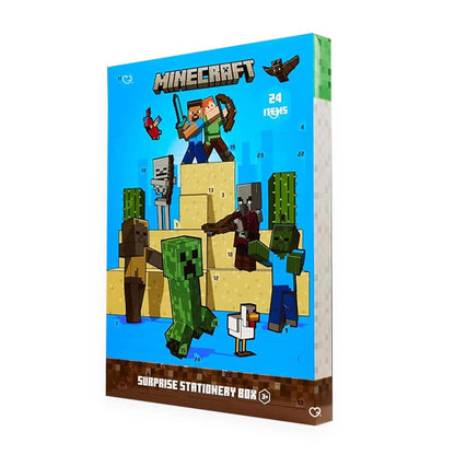 calendrier de l'avent minecraft 2024 avec 24 accessoires de papeterie pour enfant